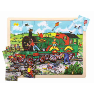 Bigjigs Toys Dřevěné puzzle vlak 24 dílků