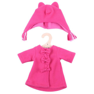 Bigjigs Toys Růžový kabátek s čepičkou pro panenku 38 cm