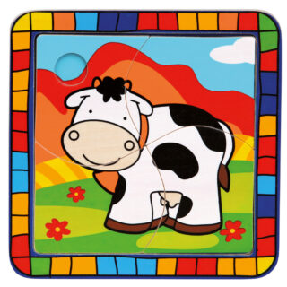 Bino Dřevěné vkládací puzzle kráva